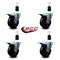 Service Caster 4'' Soft Rubber Swivel 1-1/2'' Expanding Stem Caster Set Total Lock Brake, 4PK SCC-EXTTL20S414-SRS-112-4 - alternate 3